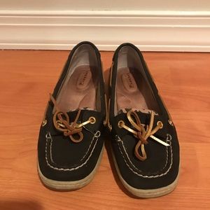 Black and leopard sperry top sider